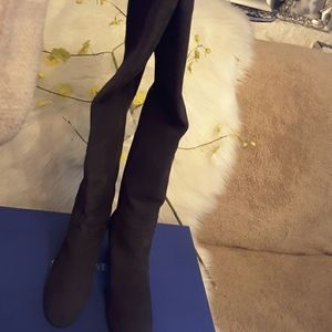 Stuart Weitzman ELOISE 75 ASPHALT SUEDE BOOT